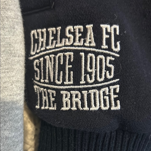 The Stamford Bridge Collection Chelsea FC Varsity Jacket - Navy and Grey - Picture 2 of 3